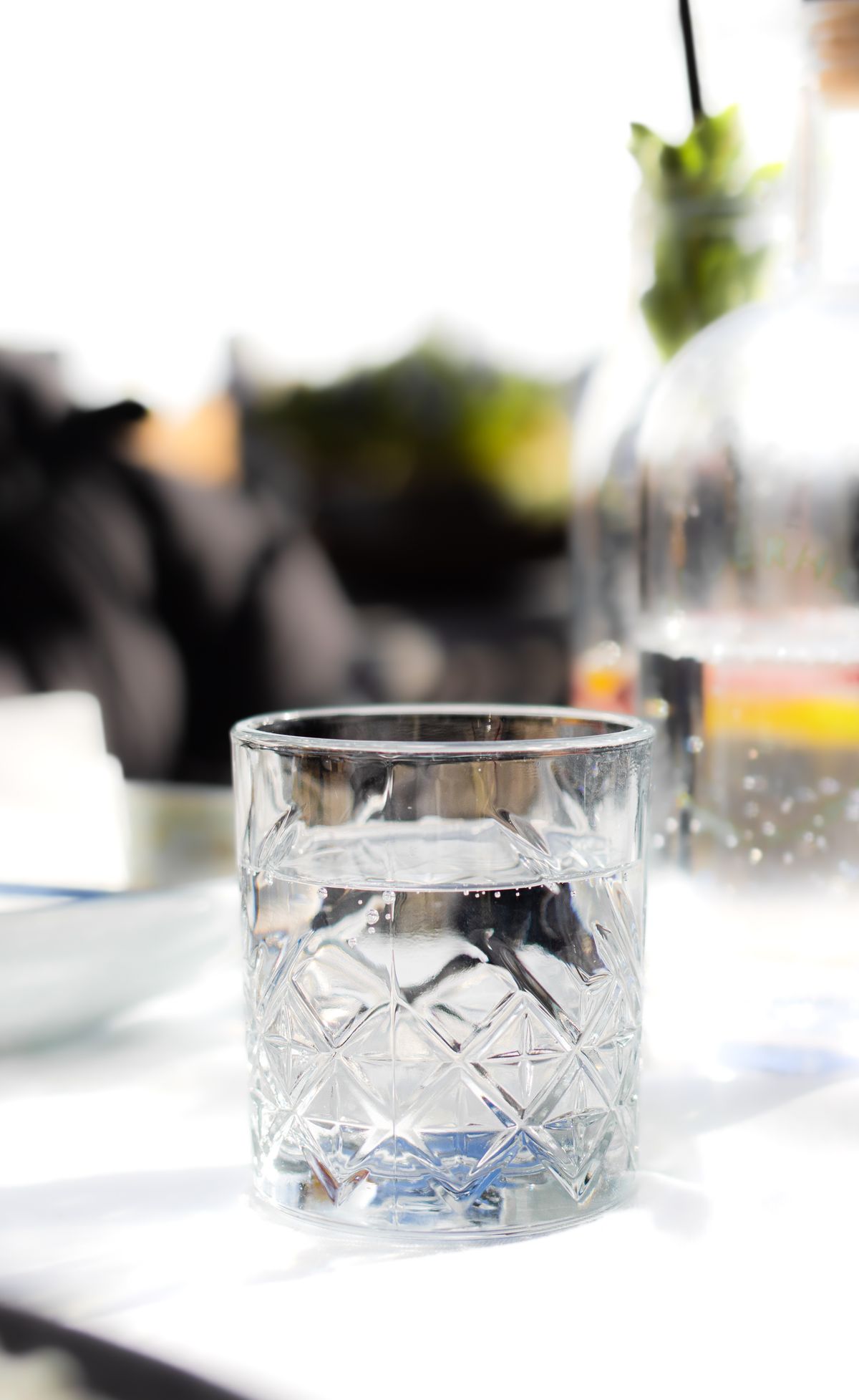Crystal glass of clean, treated water in a Jacksonville kitchen