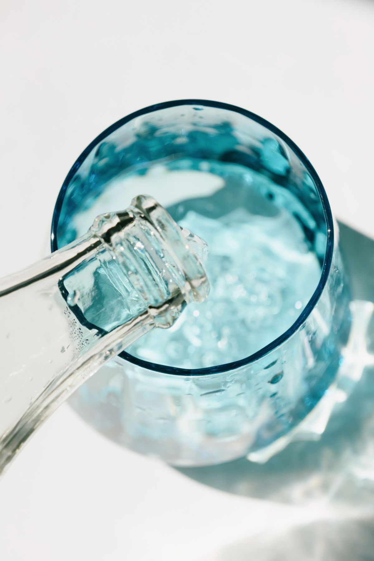 A glass of Jacksonville tap water held to the light for testing